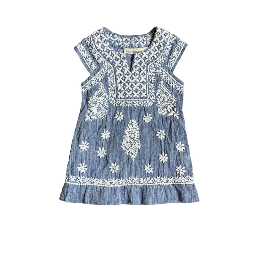 Roller Rabbit Chambray Embroidered dress